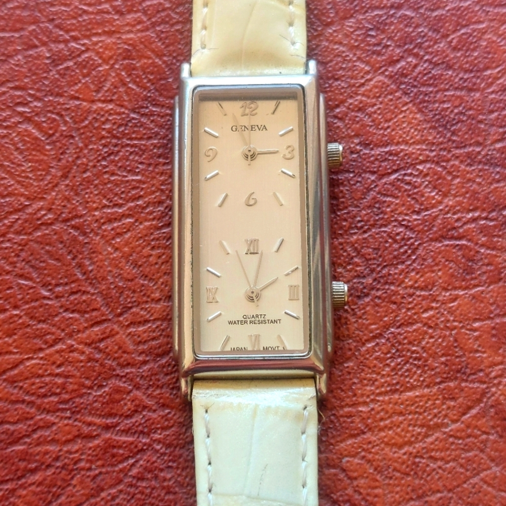 Geneva Tank Style Dual-Time Watch - Japan Movement